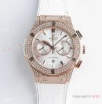 Swiss Made Copy Hublot Classic Fusion HB 7750 Men's Watch Rose Gold Diamond Pave